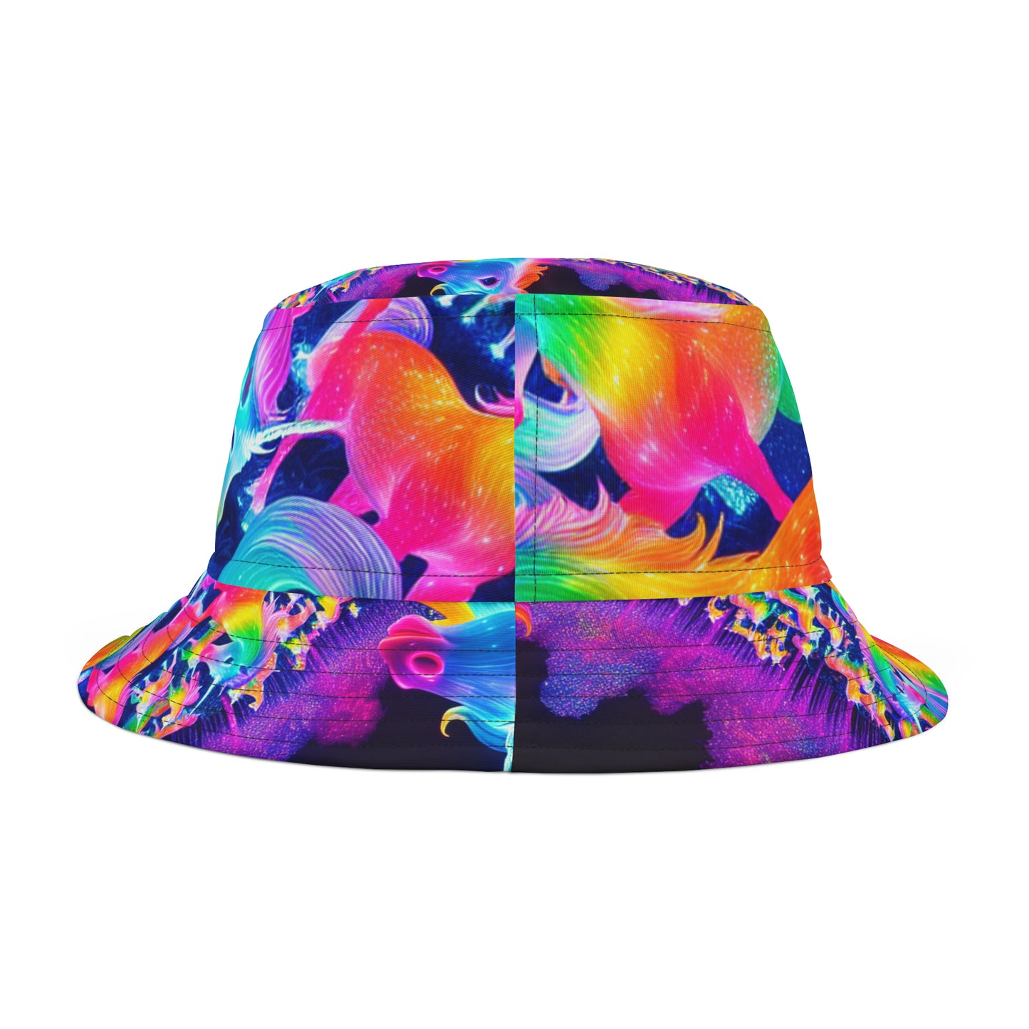 'Rainbow Mystique Unicorns' Neon Unicorns Bucket Hat