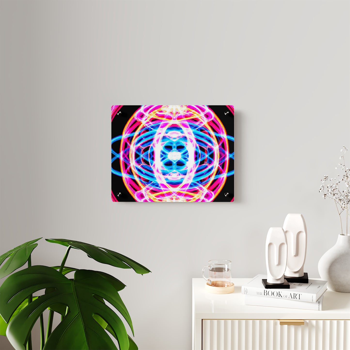 Neon Infinity Extravaganza. Trippy Infinity Patterns Acrylic Art Panel