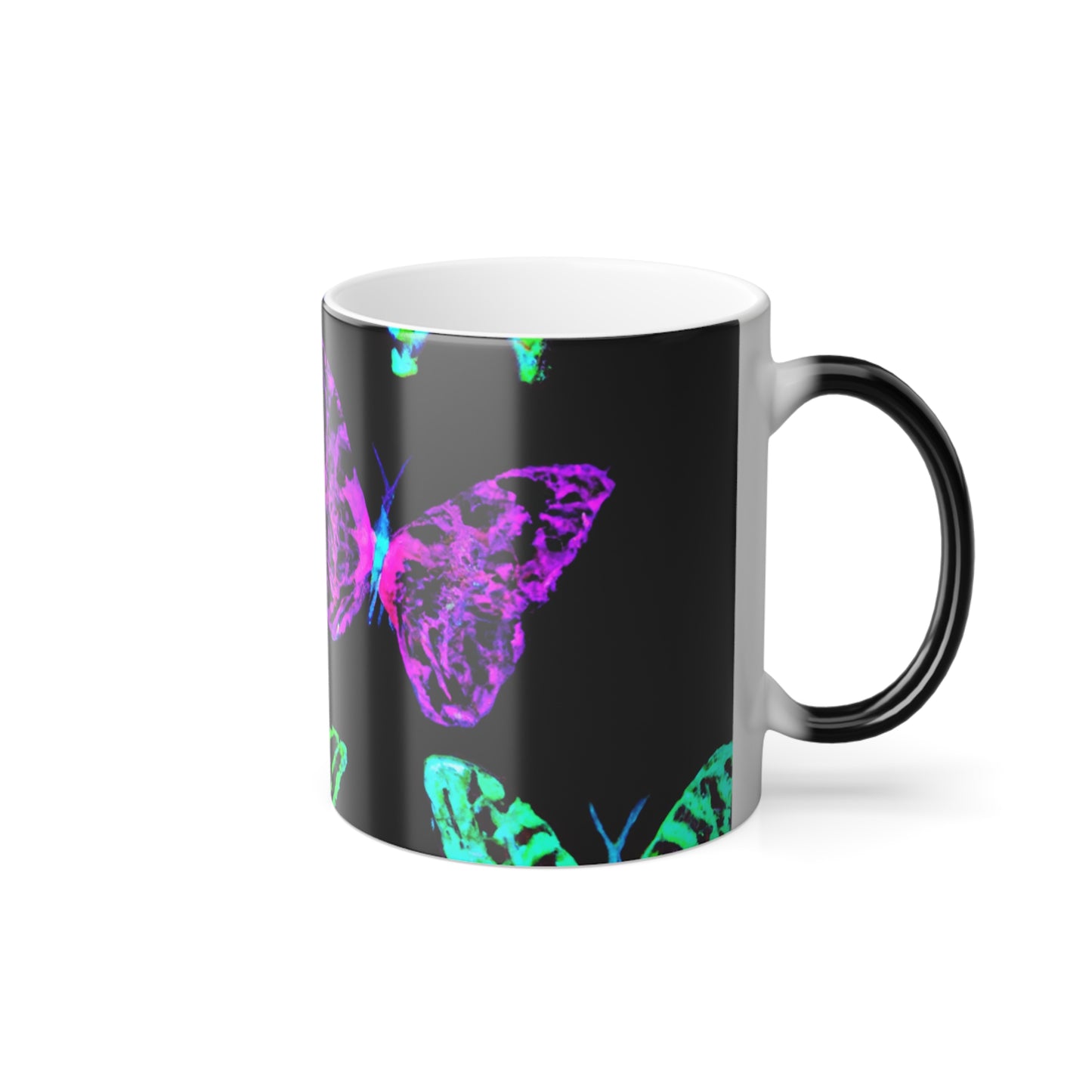 "Fantasia of Fantasy Flights" Neon Butterflies 11oz Color Morphing Mug