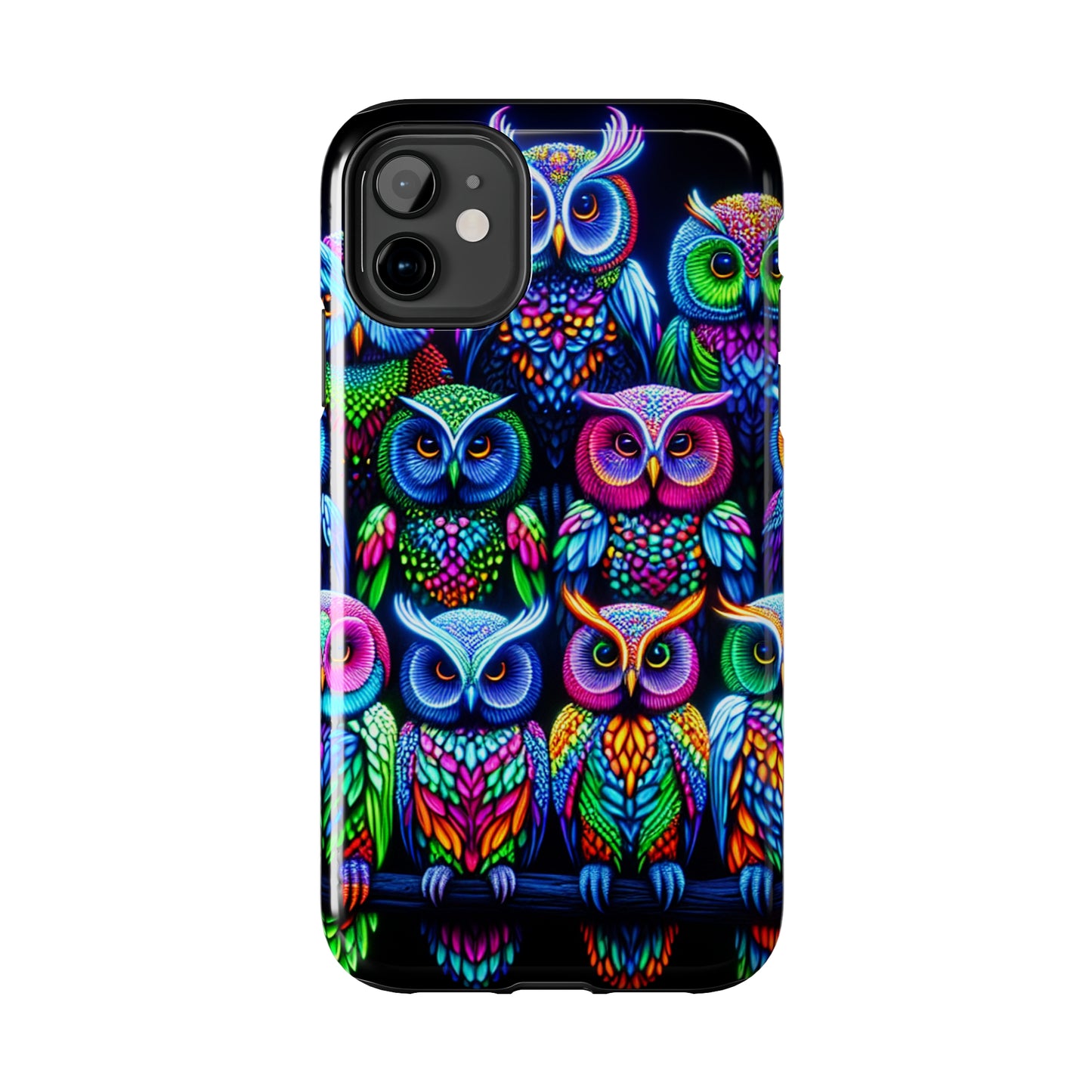 Neon Nocturnal Spectacle. NEON Owls Tough Phone Case