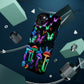 "Neon Burst Wonderland". Neon Butterflies and Mushrooms Premium Art Magsafe Magnet Tough IPhone 13 14 15 Pro Plus Max and Mini in Matte and Glossy Phone cases