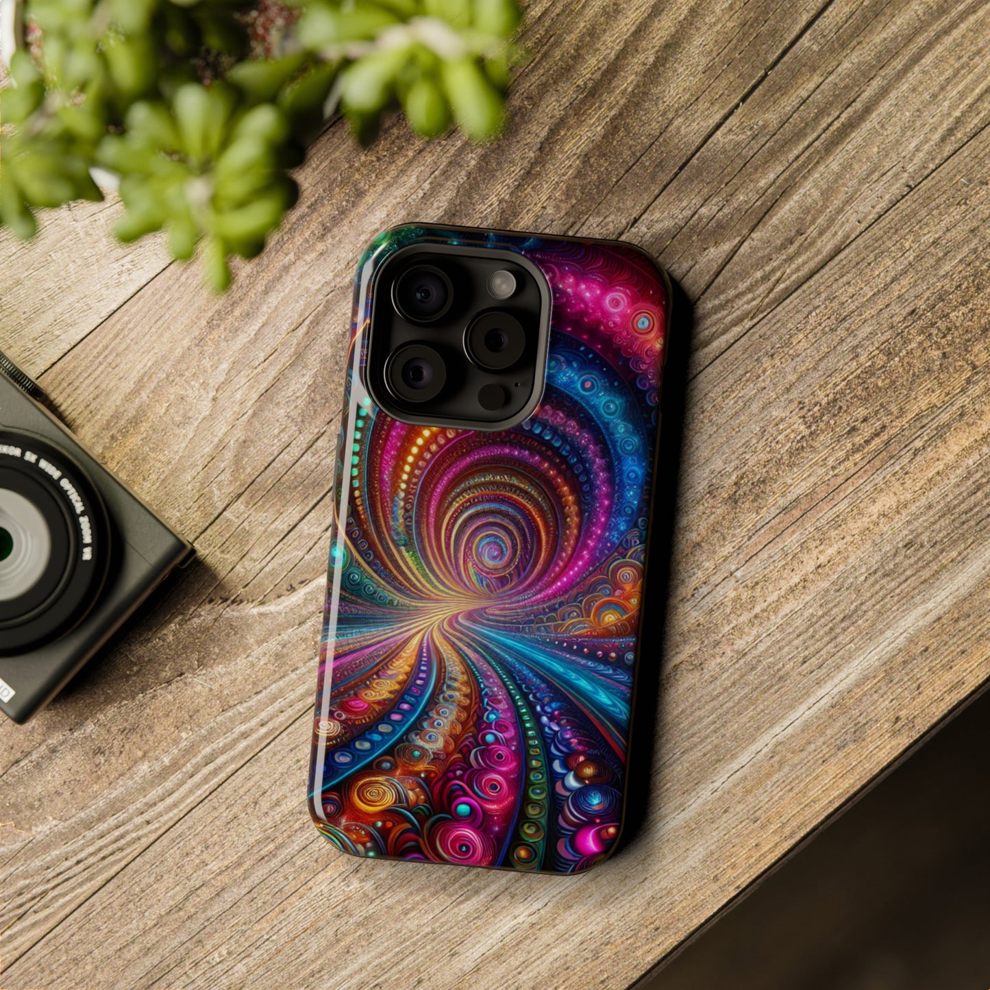 Neon Eternal Infinity Oasis. Neon Trippy Infinity Patterns Premium Art Magsafe Magnet Tough IPhone 13 14 15 Pro Plus Max and Mini in Matte and Glossy Phone cases