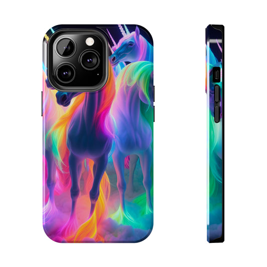 Vividly Rainbow Dreaming NEON Unicorns Tough Phone Case