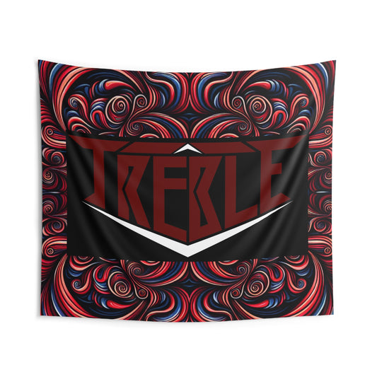Treble Wine-scape Infinity. Red & Black Infinity Patterns Art Tapestry