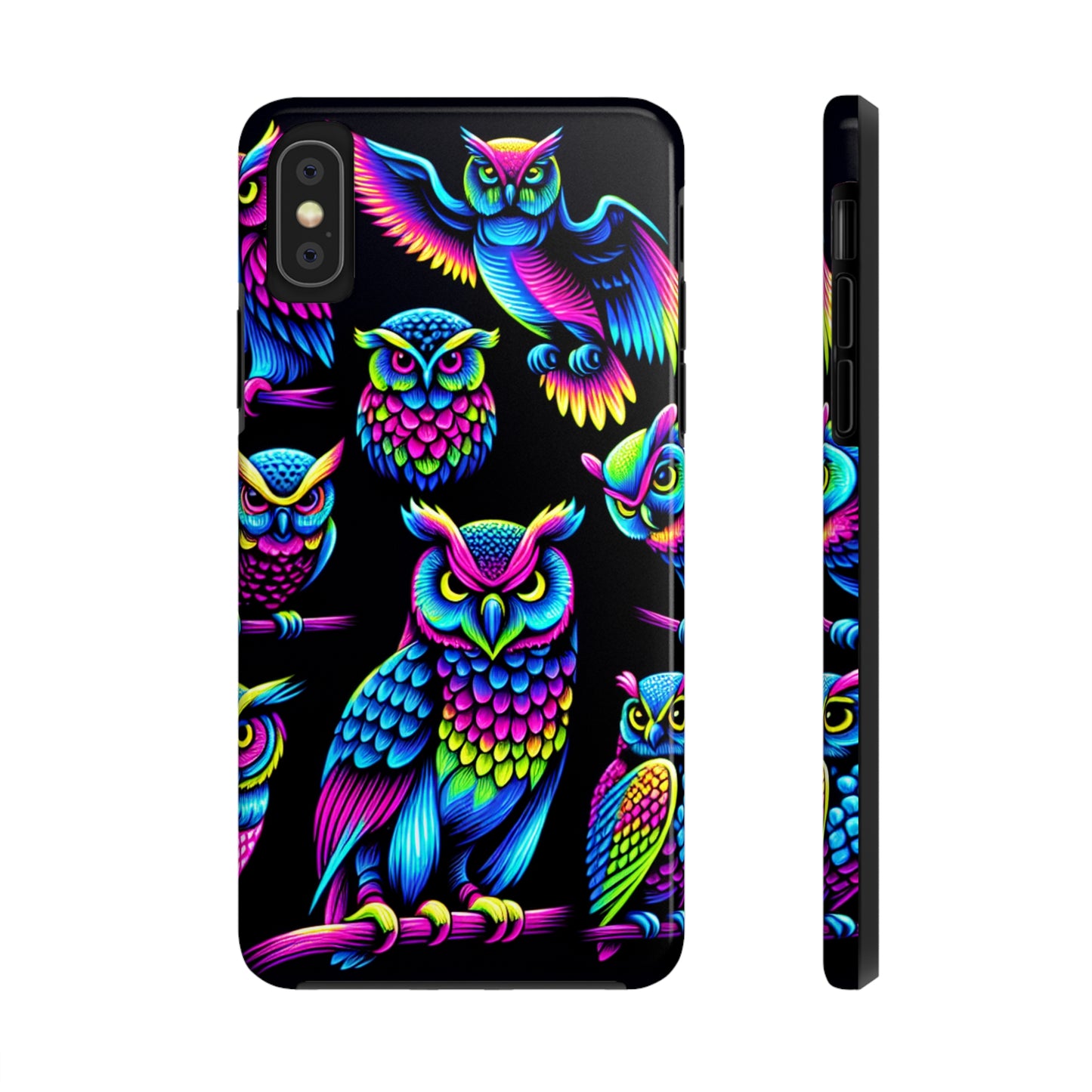 Neon Glowing Owls. NEON Owls Tough Phone Case