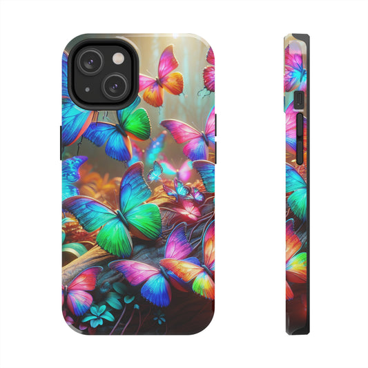 "Electric Aesthetics" NEON Butterflies Tough Phone Case