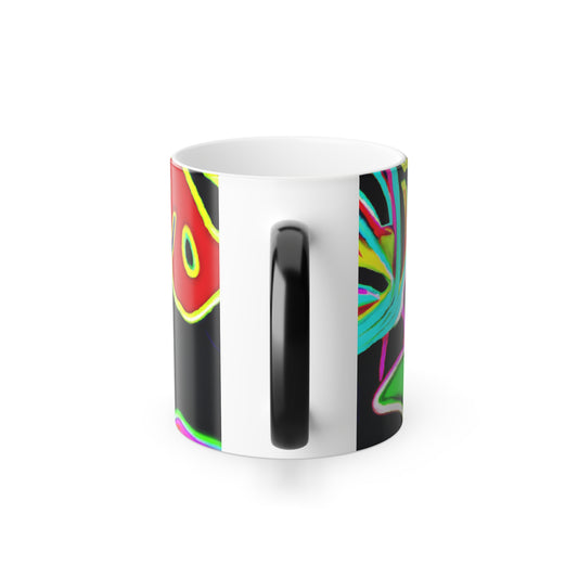 "Neon Dreamscape" Mushrooms & Butterflies 11oz Color Morphing Mug