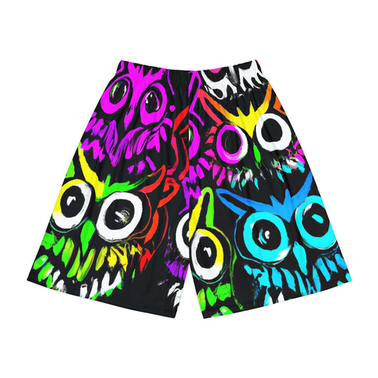 TDB Psychedelic  Owl Sports Shorts - Vibrant Athletic Wear for Active Lifestyle