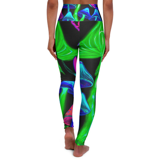 "Neon Reverie" - Mushrooms & Butterflies Leggings