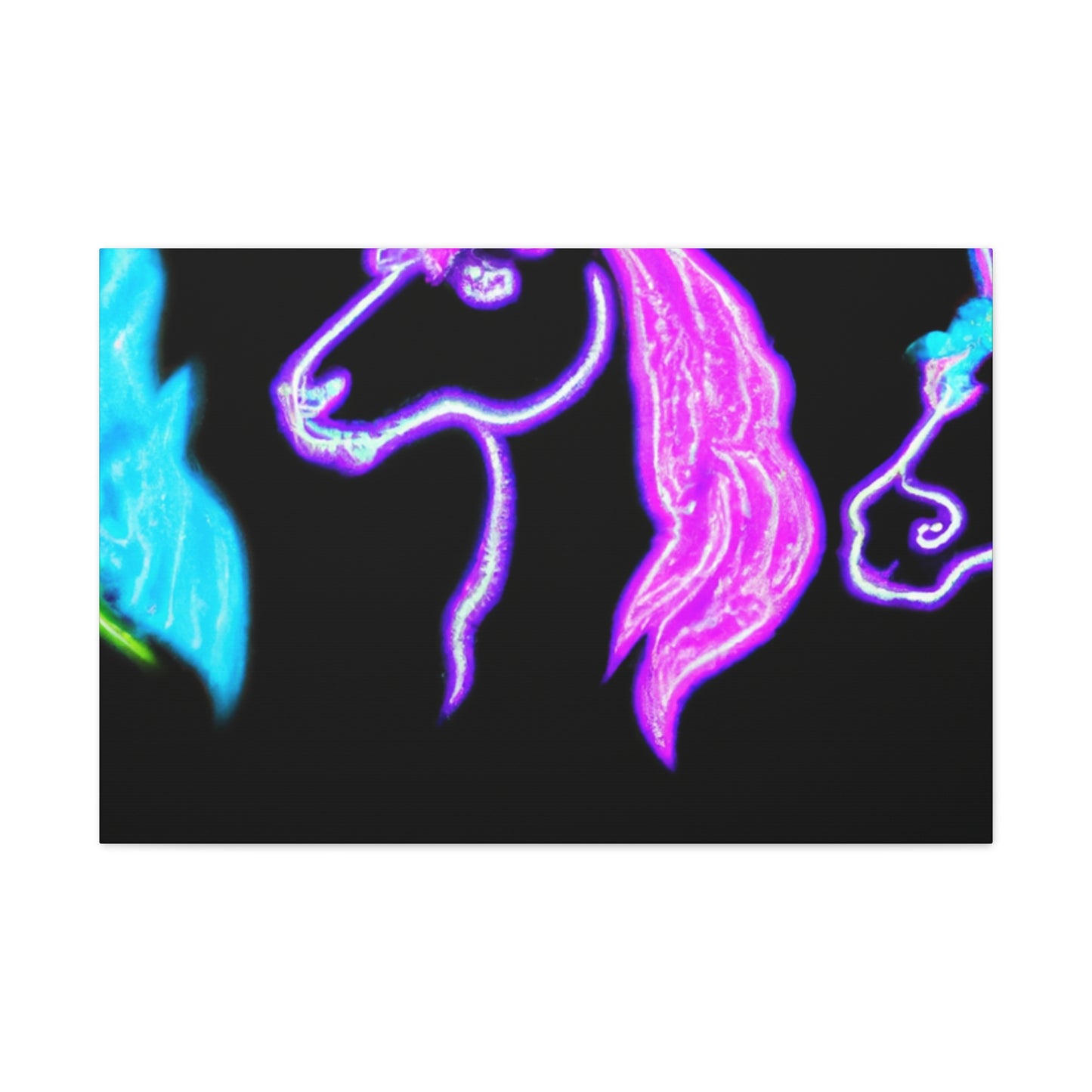 Neon Unicornscape. NEON Unicorns Art Canvas