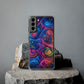 Vibrant Trippy Neon Infinity Ripples. Infinity Patterns Art Polycarbonate Phone Case Samsung Galaxy s21 s22 Google Pixel 6 Iphone 11 12 13 14 Pro Max Mini Plus