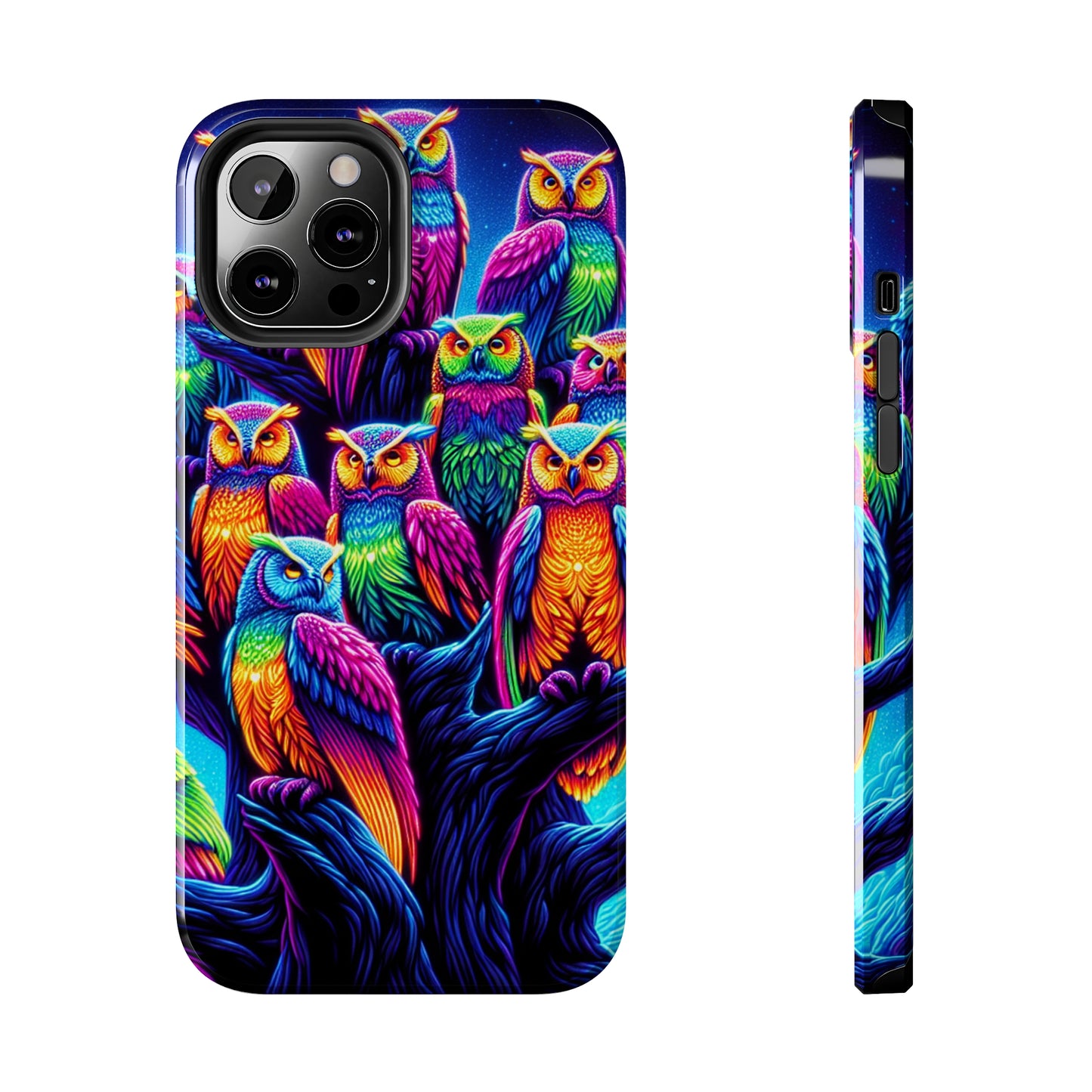 Neon Nocturne. NEON Owls Tough Phone Case