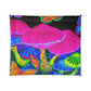 "Neon Blooms of Color" Butterflies & Mushrooms Comforter Blanket
