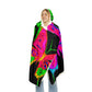 "Butterfly Illuminations" - NEON Butterflies Art Hooded Snuggle Blanket