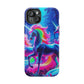 NeonNocturnals Neon Unicorns Premium Art Magsafe Magnet Tough IPhone 13 14 15 Pro Plus Max and Mini in Matte and Glossy Phone cases