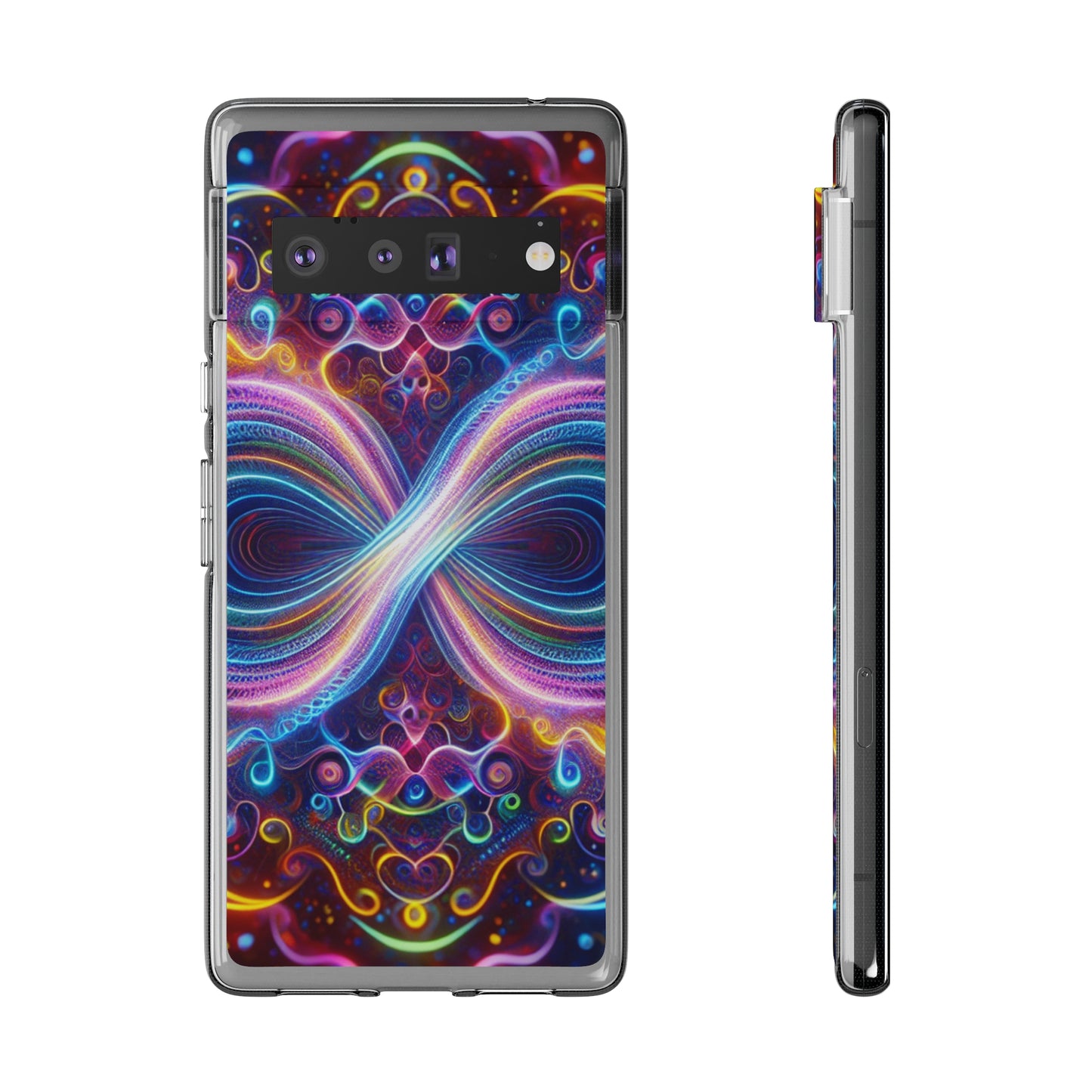 "Neon Infinity Bliss" Infinity Patterns Art Polycarbonate Phone Case