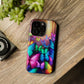 "Radiant Glowing Flight" Neon Butterflies Premium Art Magsafe Magnet Tough IPhone 13 14 15 Pro Plus Max and Mini in Matte and Glossy Phone cases