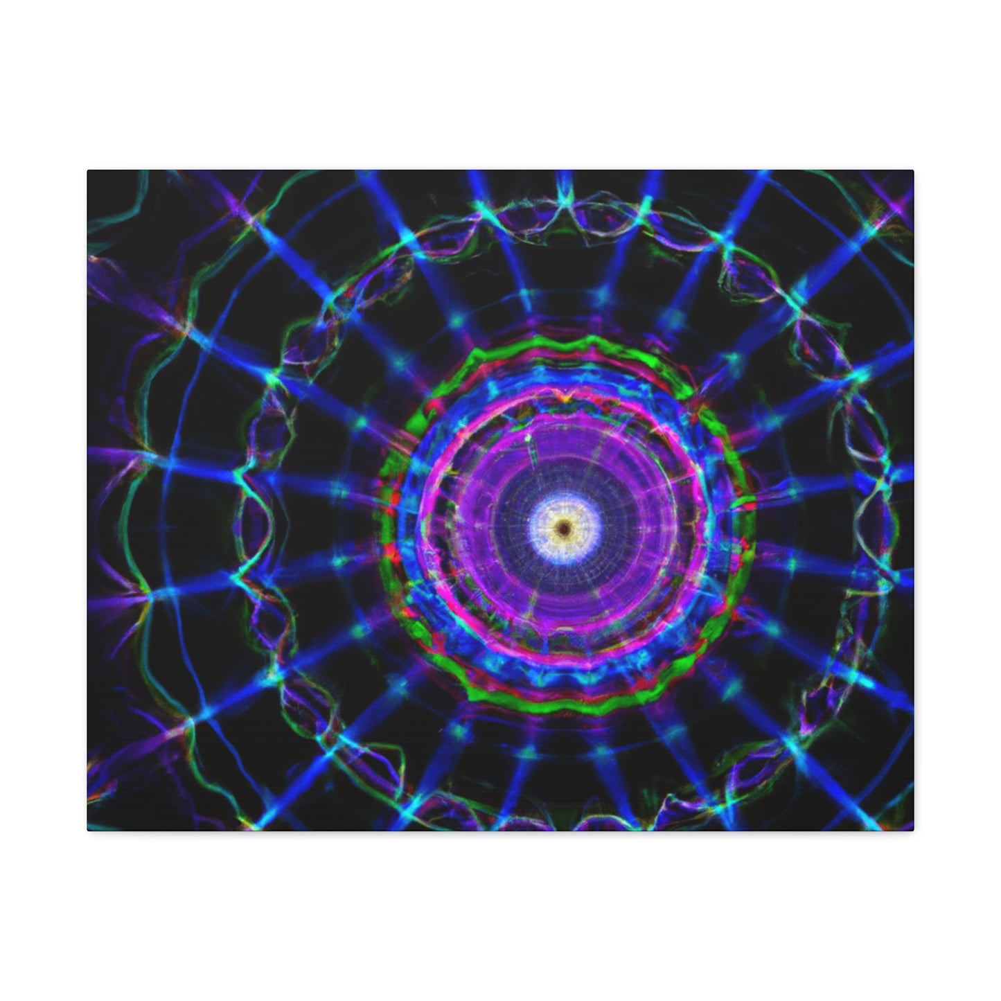 Neon Infinity Vortex. Trippy Infinity Patterns Art Canvas