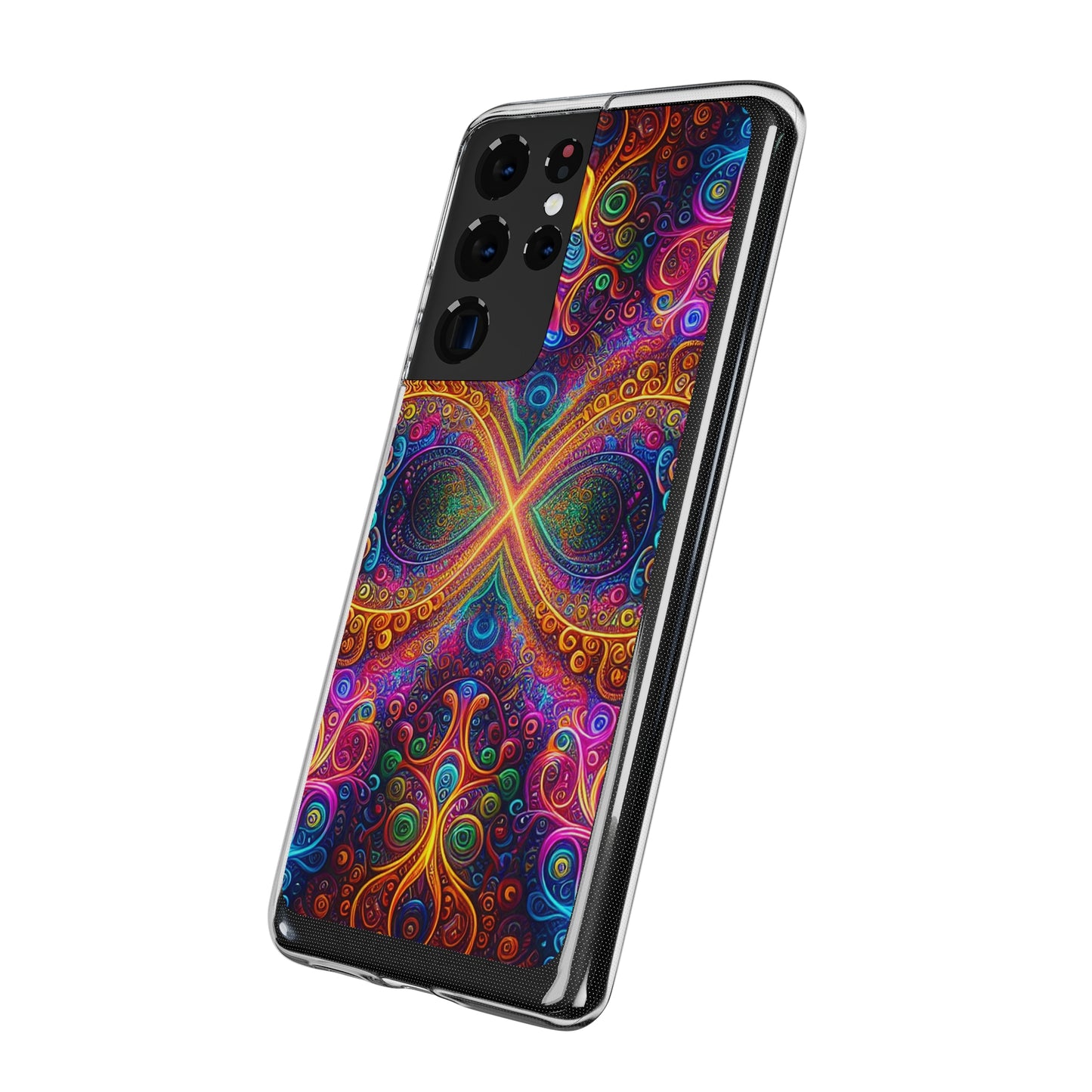 Vibrant Trippy Neon Infinity Swirls Infinity Patterns Art Polycarbonate Phone Case