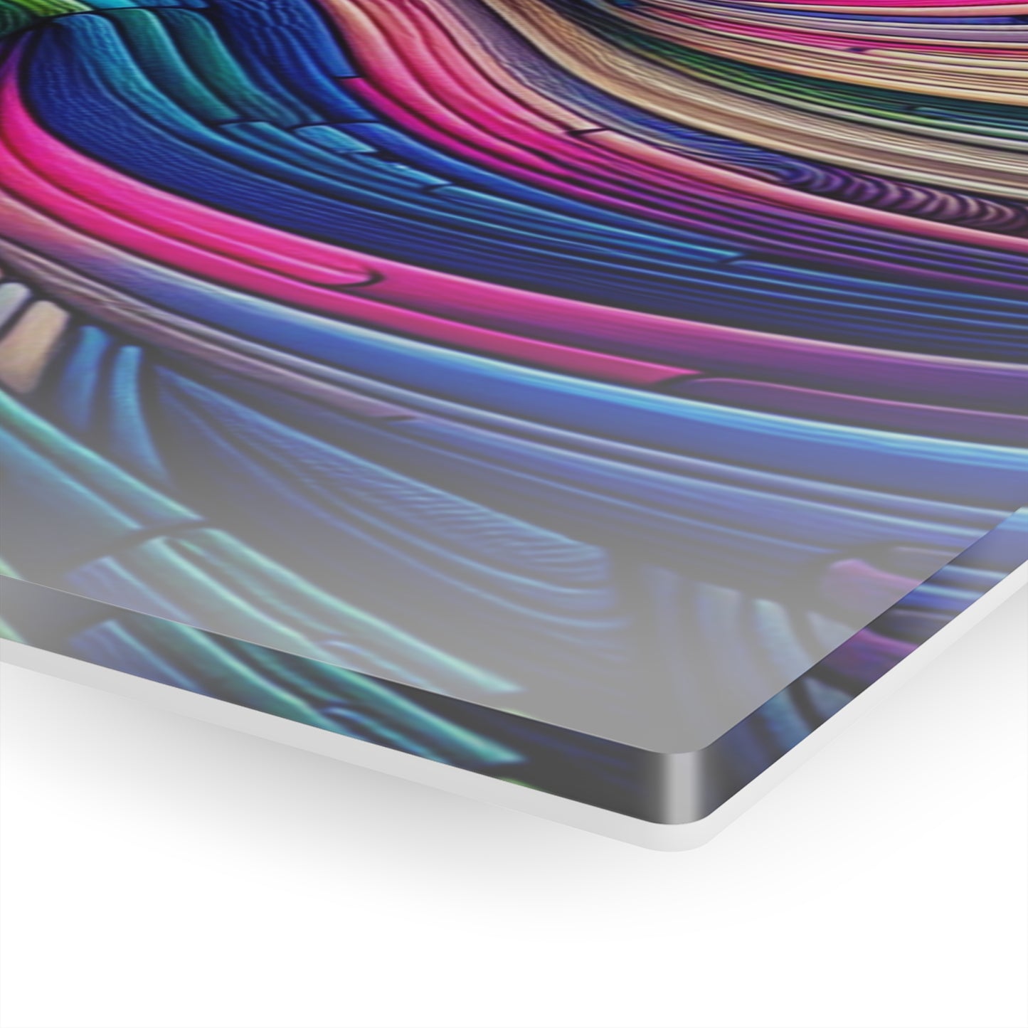 "Infinite Parallax of Neon Hues" Trippy infinity Pattern 1/4" Glossy Acrylic Art