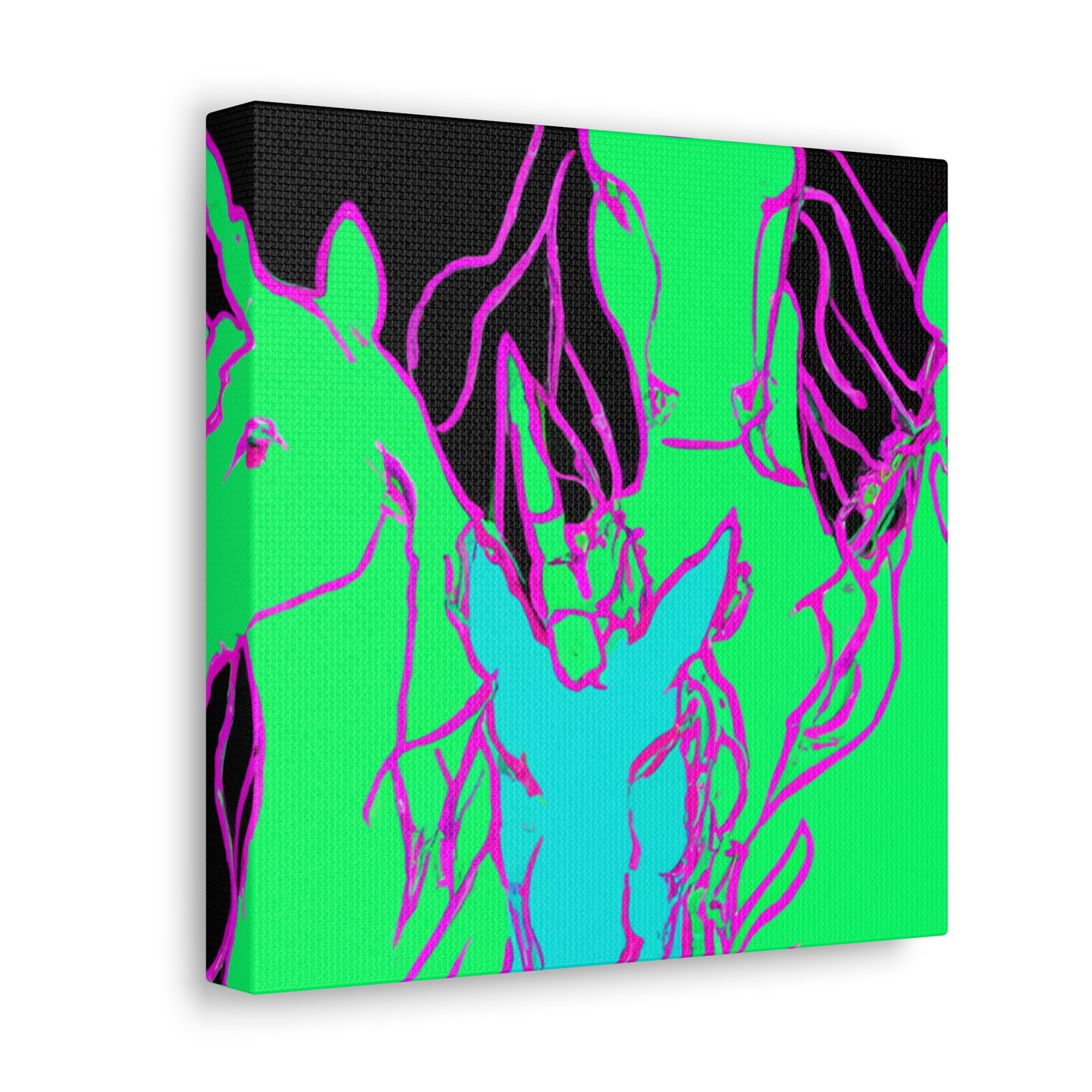 "Fantasy of Neon Lights" NEON Unicorns Art Canvas