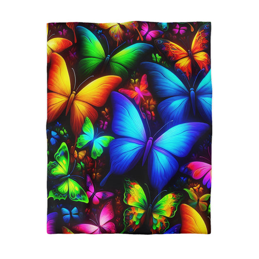 Giulio di Bellini - NEON Butterflies Microfiber Duvet Cover