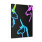 Vibrant Neon Fantasy NEON Unicorns Art Canvas