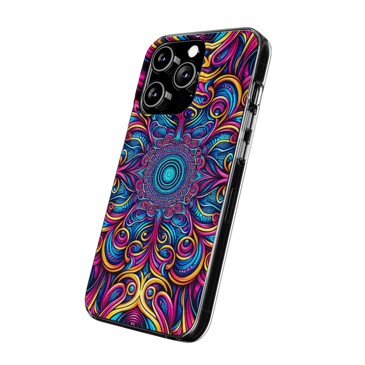 "Fantasia of Fluorescence" Infinity Patterns Art Polycarbonate Phone Case Samsung Galaxy s21 s22 Google Pixel 6 Iphone 11 12 13 14 Pro Max Mini Plus