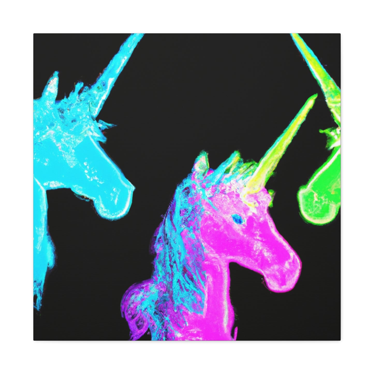 Neon Unicorn Blizzard NEON Unicorns Art Canvas