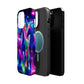 "Uni-Neon Fantasy" Neon Unicorns Premium Art Magsafe Magnet Tough IPhone 13 14 15 Pro Plus Max and Mini in Matte and Glossy Phone cases