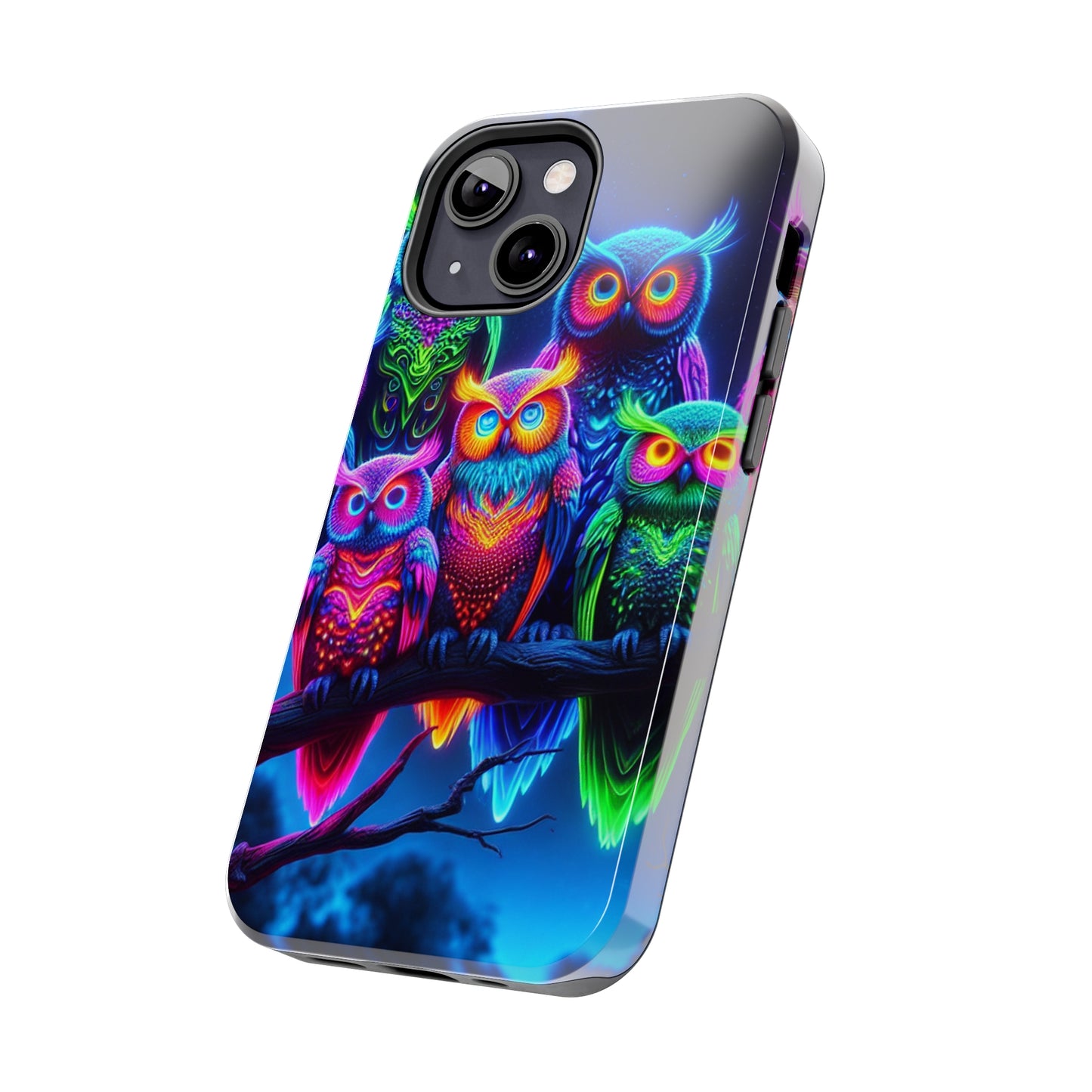 'Neon Rainbow Owls' NEON Owls Tough Phone Case