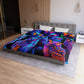 Carlo Gentile - NEON Owls Microfiber Duvet Cover