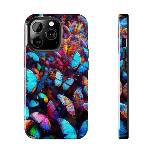 "Illuminated Flight" NEON Butterflies Tough Phone Case
