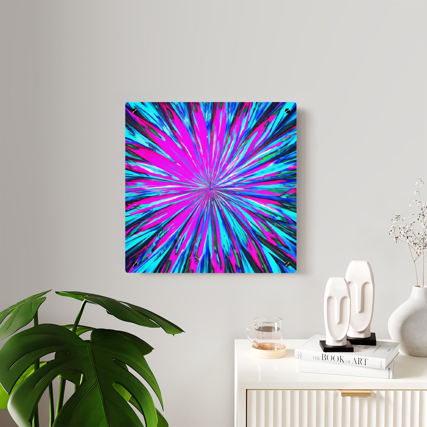 Cosmic Oasis Prismatic Dreaming. Trippy Infinity Patterns Acrylic Art Panel