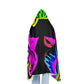 "Neon Night Owls" - NEON Owls Art Hooded Snuggle Blanket