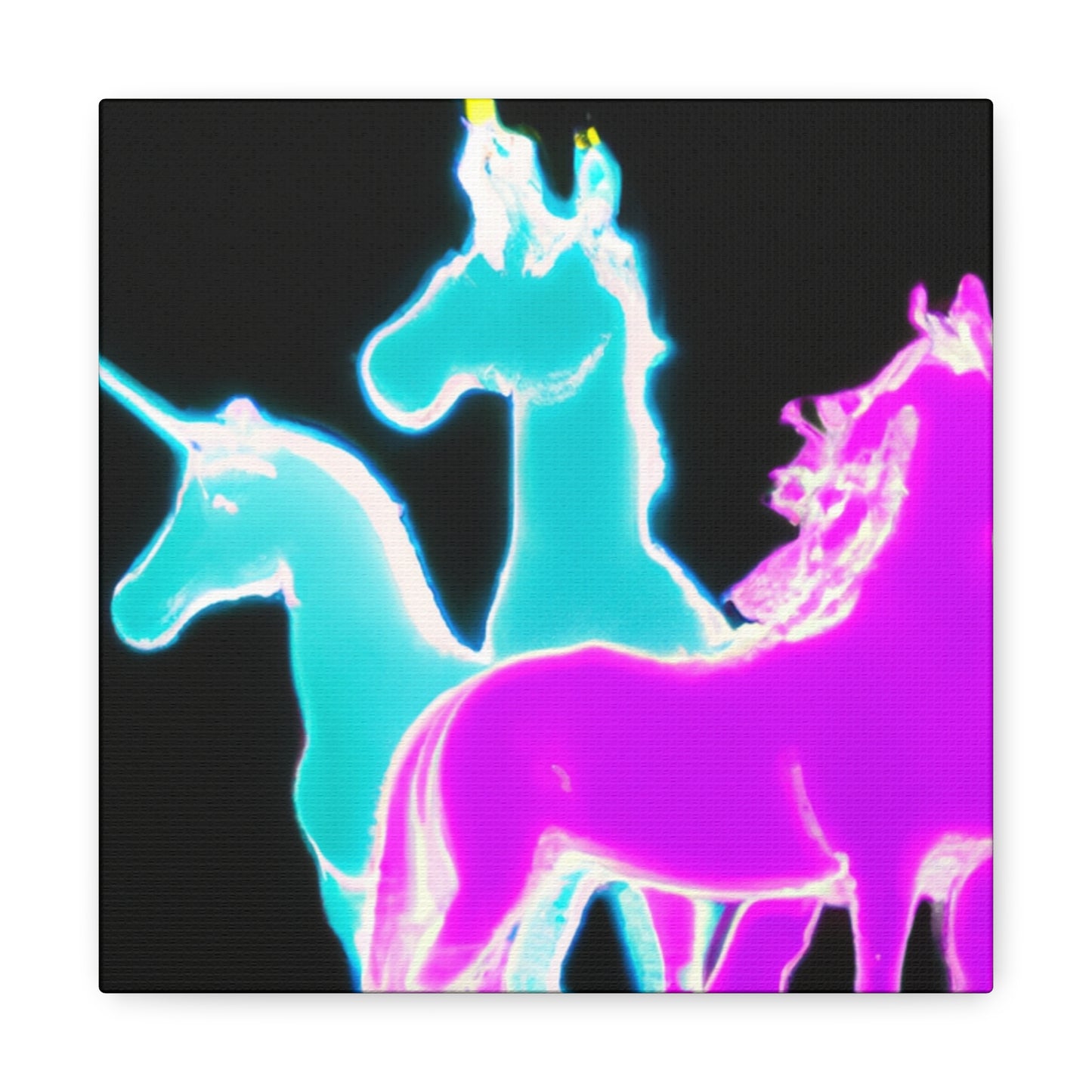 "Neonicorn Symphony" NEON Unicorns Art Canvas
