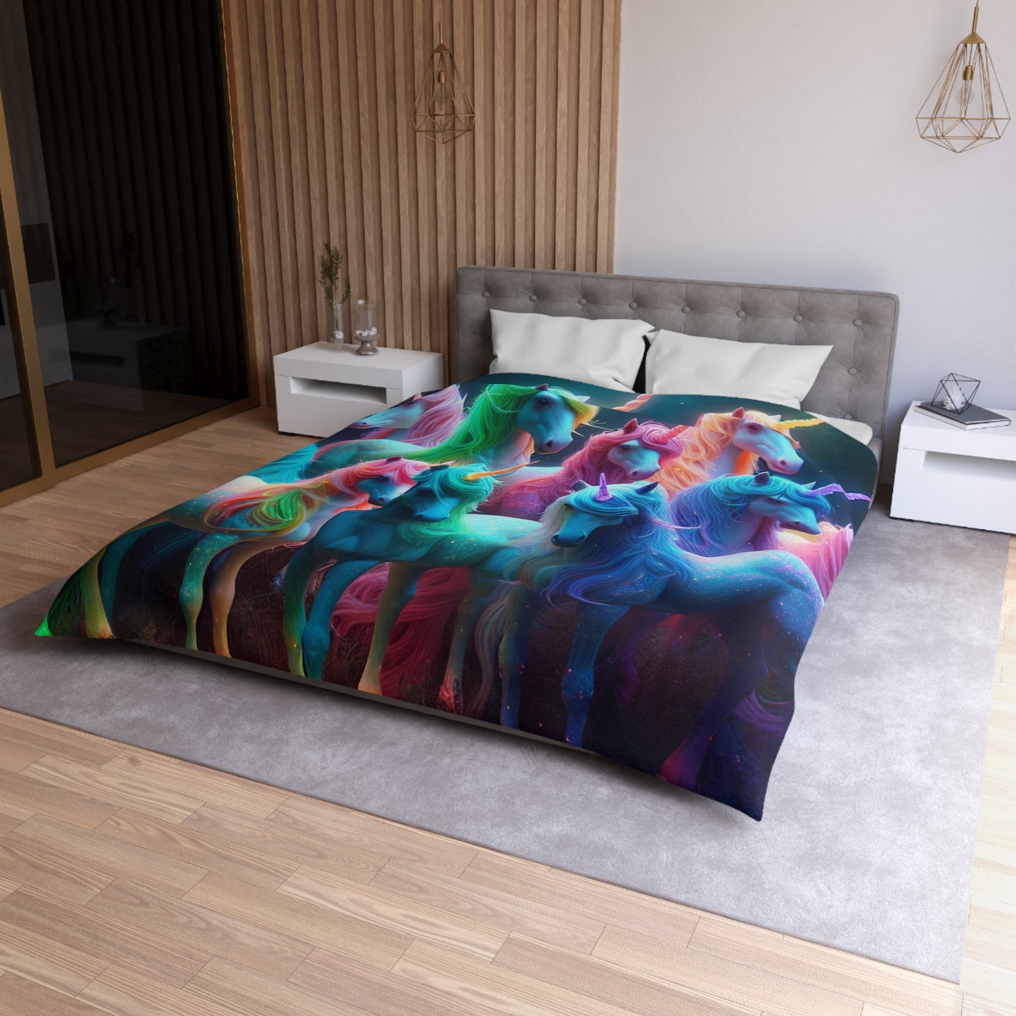Giovanni da Guido - NEON Unicorns Microfiber Duvet Cover