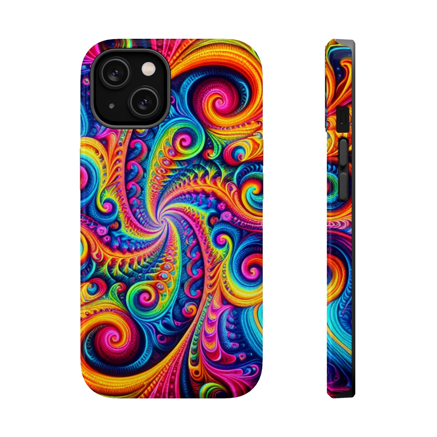 Trip-Infinite Radiance Neon Trippy Infinity Patterns Premium Art Magsafe Magnet Tough IPhone 13 14 15 Pro Plus Max and Mini in Matte and Glossy Phone cases