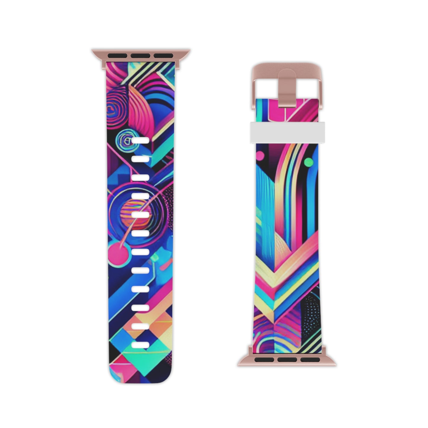 "Neon Glitchscape" - Trippy Infinity Patterns Iwatch Band
