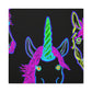 Vibrant Neon Magic. NEON Unicorns Art Canvas