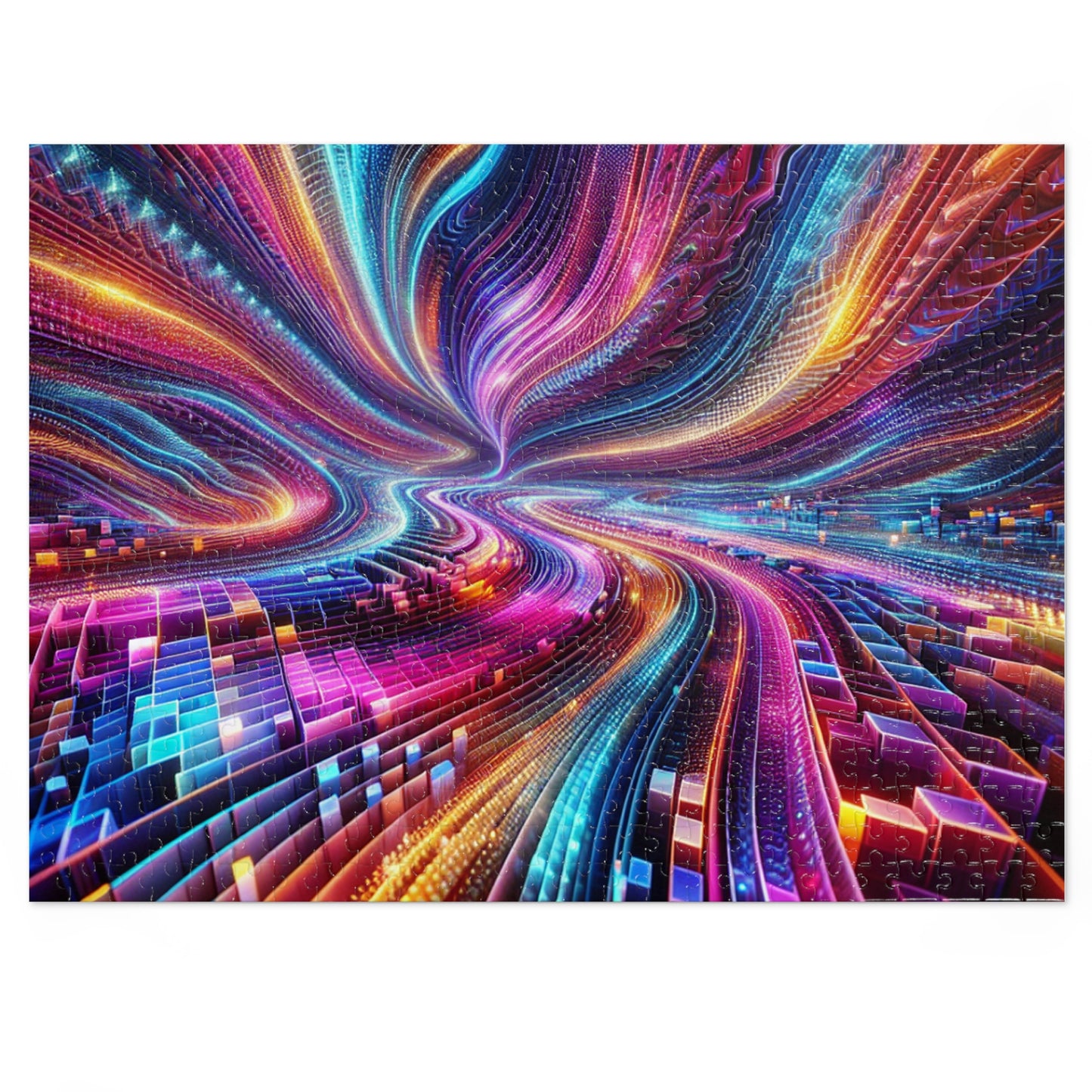 NeonInfinityVibe. - Neon Trippy Infinity Patterns Puzzle 30, 110, 252, and 1000 Pieces