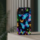 Luminous Butterfly Radiance Neon Butterflies Premium Art Magsafe Magnet Tough IPhone 13 14 15 Pro Plus Max and Mini in Matte and Glossy Phone cases