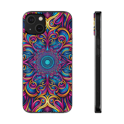 "Fantasia of Fluorescence" Infinity Patterns Art Polycarbonate Phone Case Samsung Galaxy s21 s22 Google Pixel 6 Iphone 11 12 13 14 Pro Max Mini Plus