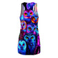 "Neon Nocturne" Neon Owls Racerback Dress