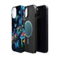 "Neon Dreamscape" Neon Butterflies and Mushrooms Premium Art Magsafe Magnet Tough IPhone 13 14 15 Pro Plus Max and Mini in Matte and Glossy Phone cases