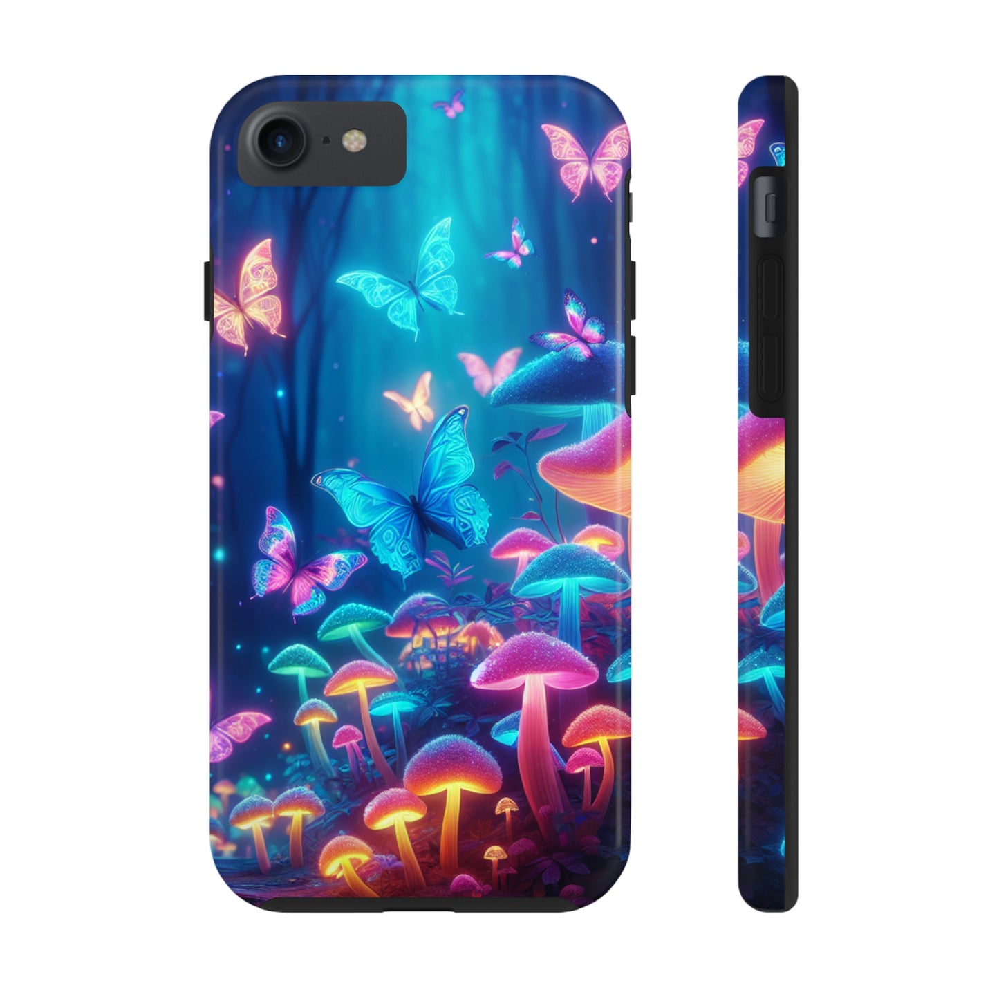 Luminous Jewels in the Forest. Mushrooms & Butterflies Tough Phone Case