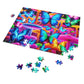 Neon Splendor. - Neon Butterflies and Mushrooms Puzzle 30, 110, 252, and 1000 Pieces
