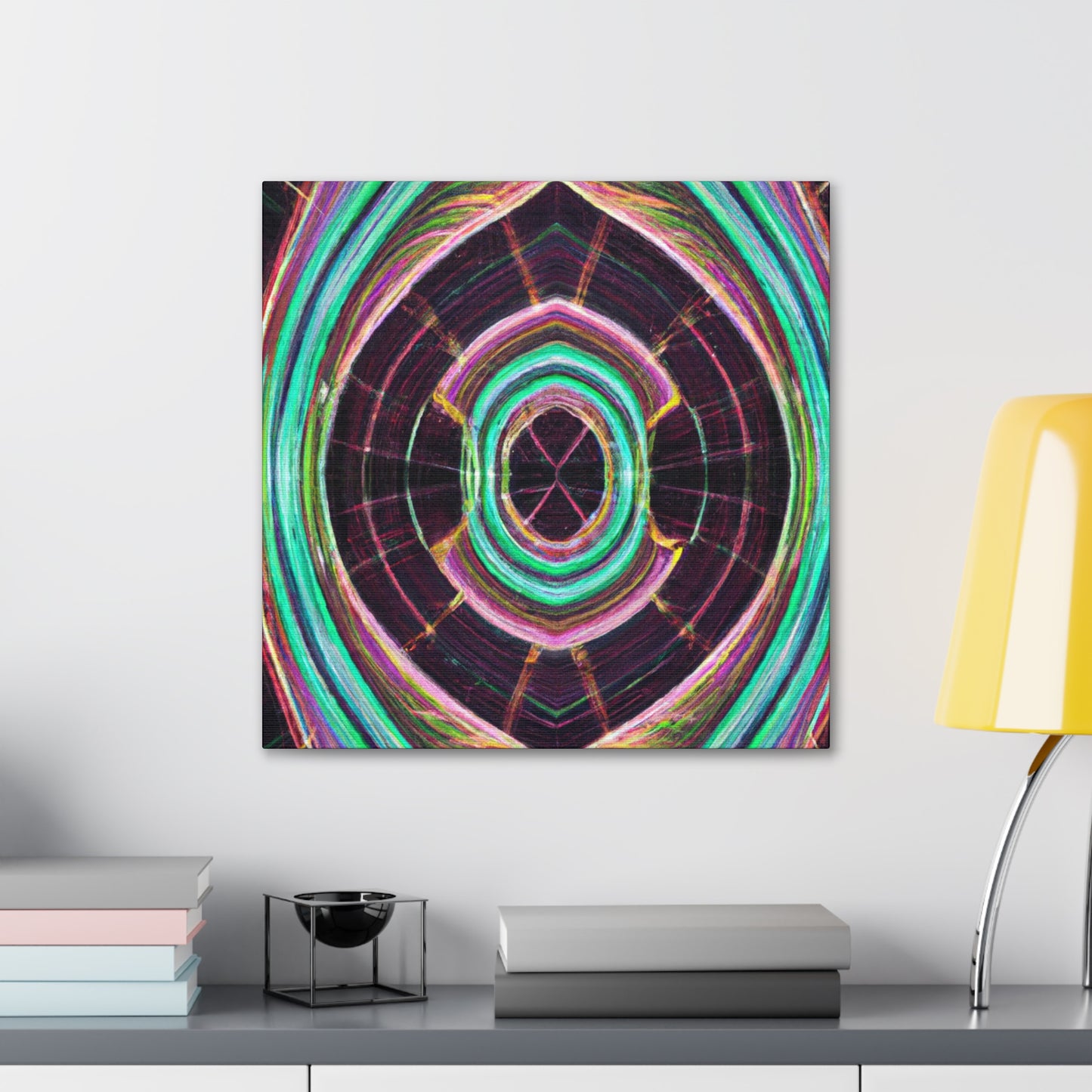 Electric Cosmic Confetti. Trippy Infinity Patterns Art Canvas