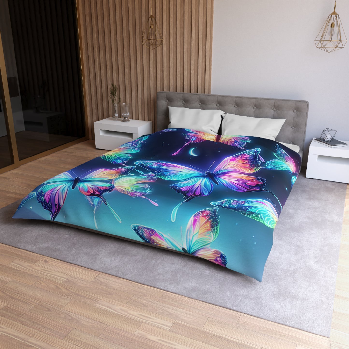 Marcello da Venezia - NEON Butterflies Microfiber Duvet Cover