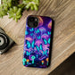 Neon Delight Landscape Neon Butterflies and Mushrooms Premium Art Magsafe Magnet Tough IPhone 13 14 15 Pro Plus Max and Mini in Matte and Glossy Phone cases